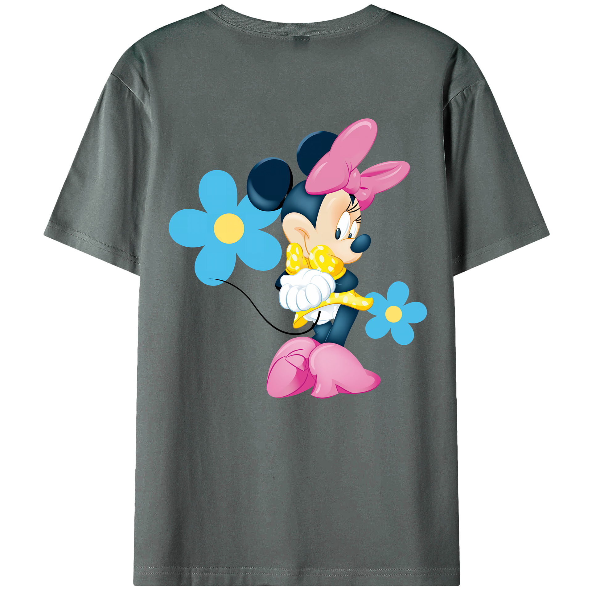 （画像用） ミッキーマウス Mickey Mouse 綿100％ メンズ半袖Tシャツ（バックプリント） 通気性